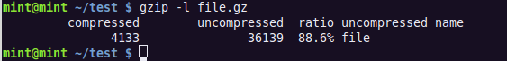 gzip -l