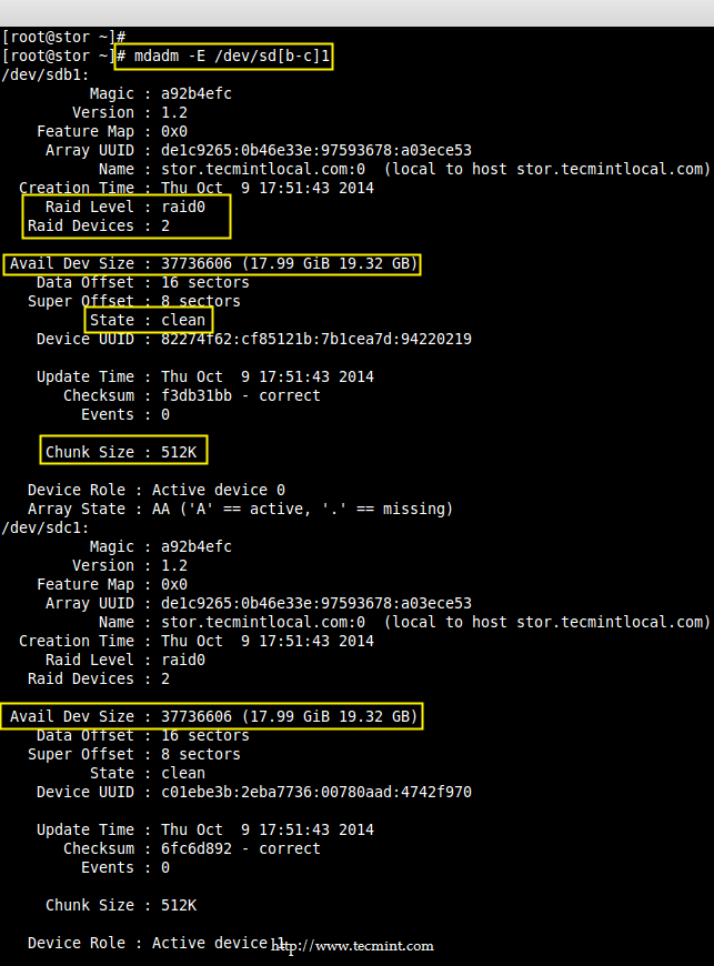 Verify RAID Device