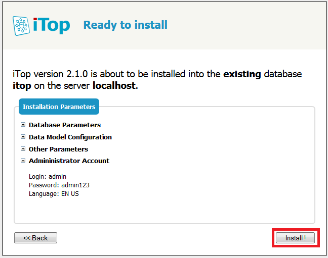 Installation Parameters