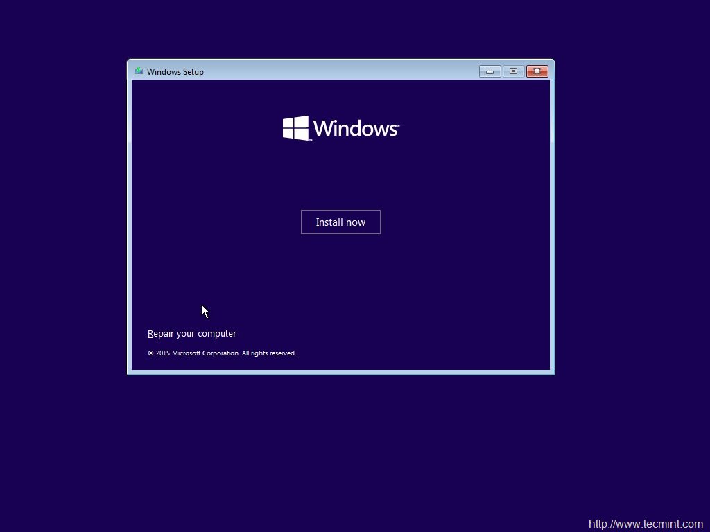 Install Windows 10