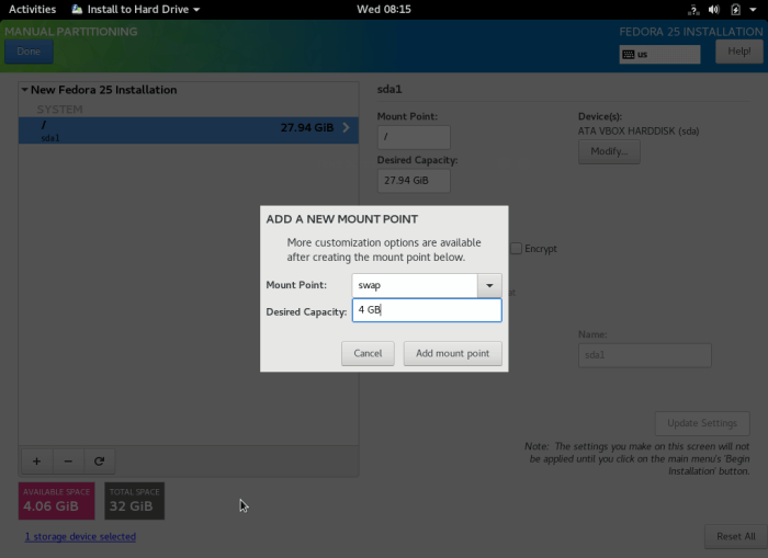 Create Swap Partition