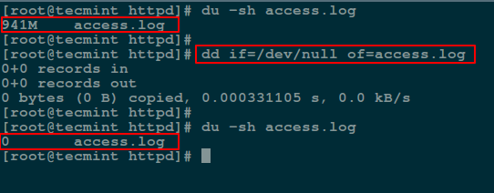 Empty File Content Using dd Command