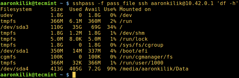 sshpass - Supply Password File to Login