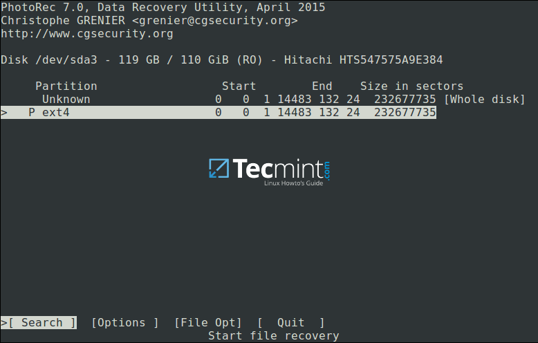 Select Partition to Proceed File Recovery