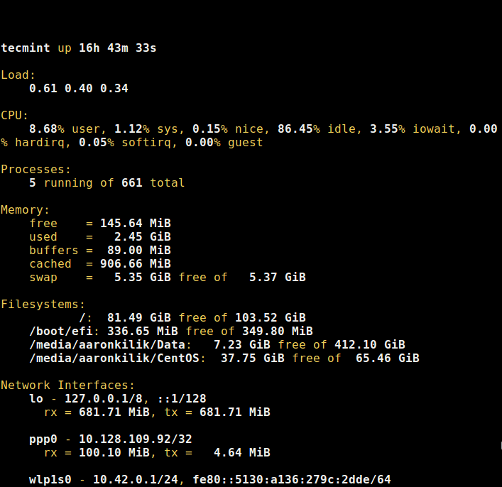 rtop - Monitor Remote Linux Server