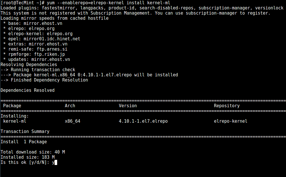 Install Latest Kernel Version in CentOS 7