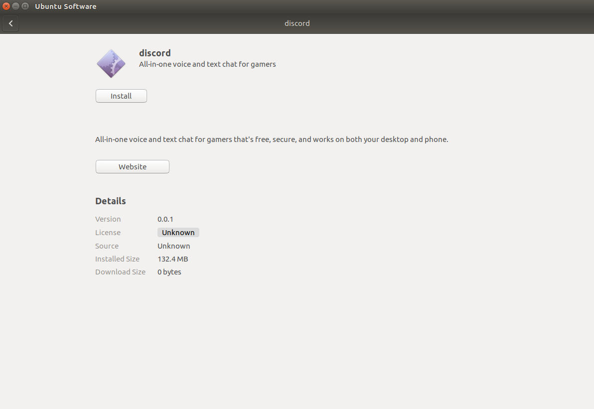 Ubuntu Software Center Discord Inst all