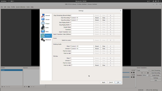 Configure Hotkeys in OBS