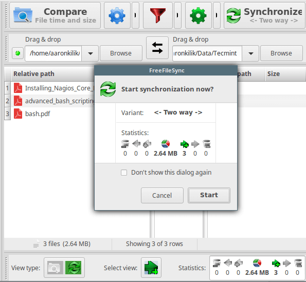 Start File Synchronization