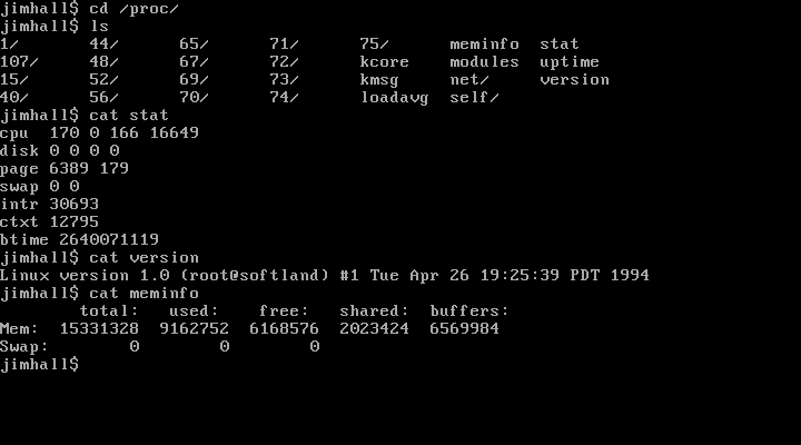 The familiar /proc meta filesystem