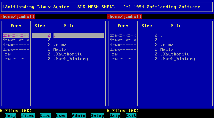 The Softlanding menu shell (MESH)