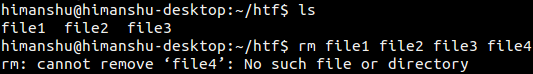 Linux rm command example