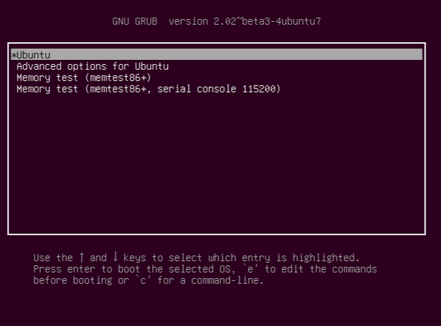 Ubuntu grub 菜单