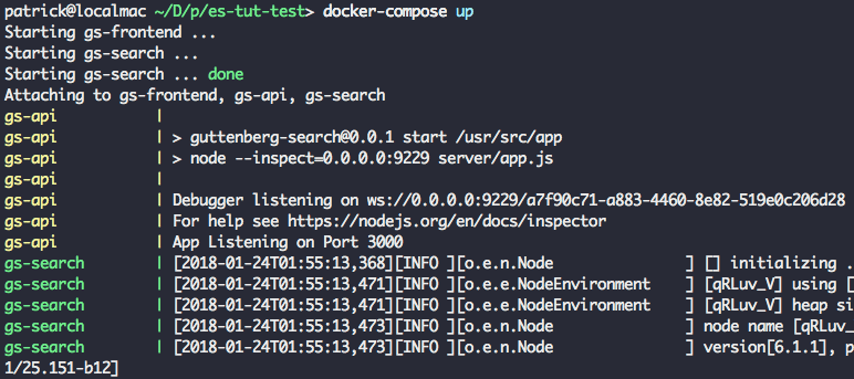 docker compose output