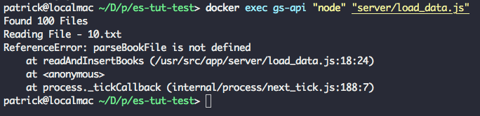 docker exec output