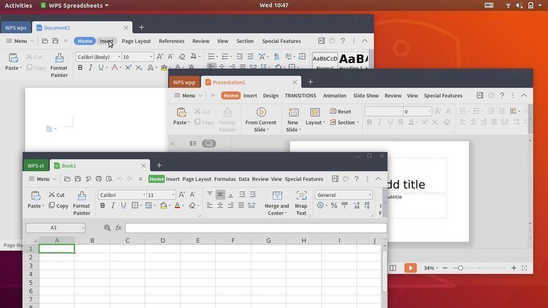 WPS Office in Linux | Image Credit: Ubuntu Handbook