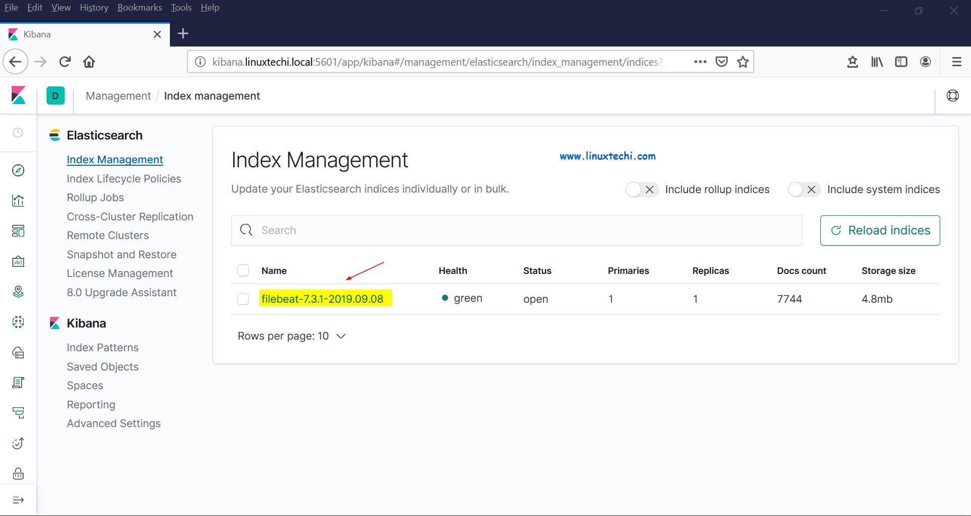 Elasticsearch-index-management-Kibana