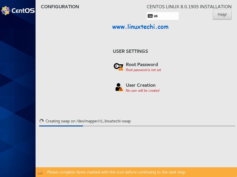 Installation-progress-centos8