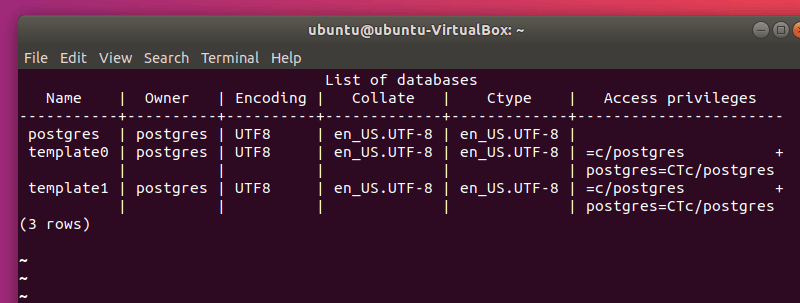 PostgreSQL Tables