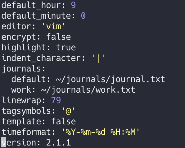 Example jrnl config file