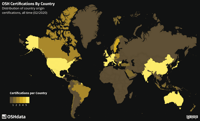 Open source hardware map