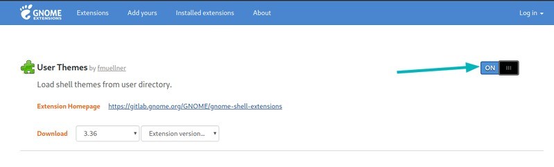 Enable User Themes GNOME Extension