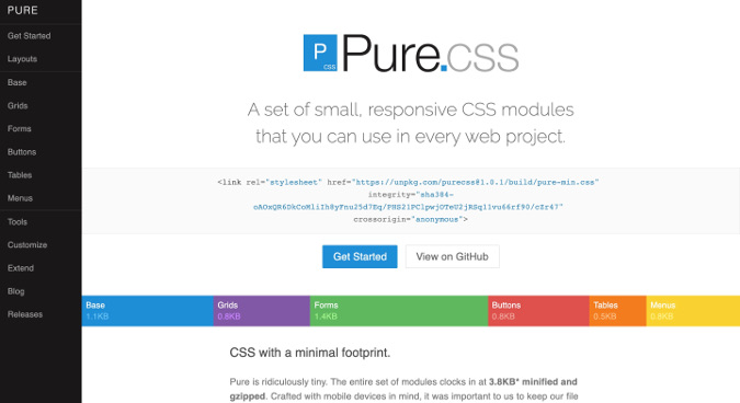 Pure.css homepage