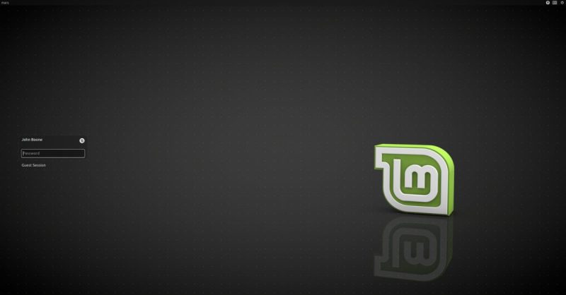 基于 LightDM 的 Linux Mint 登录屏幕