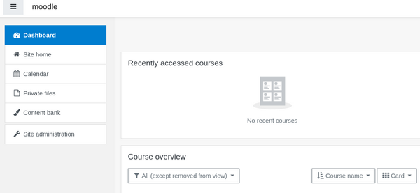 Moodle 管理员仪表盘