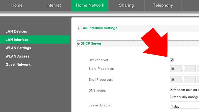 Disable DHCP