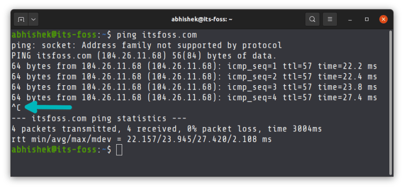 Stopping a program in the Linux terminal