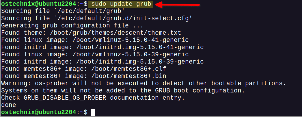 Update GRUB