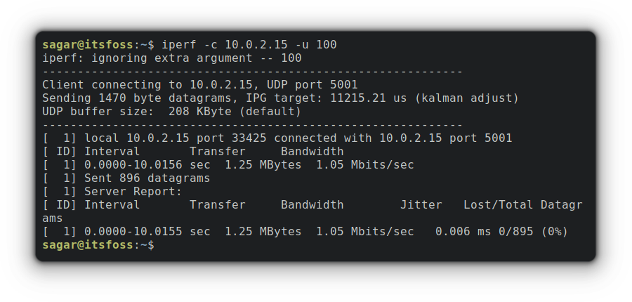 iperf -c