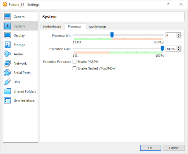 Assigning cores to guest system