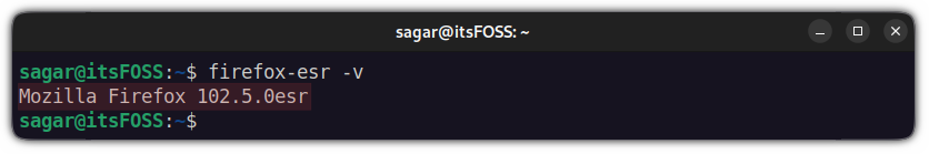 check installed version of firefox esr in ubuntu