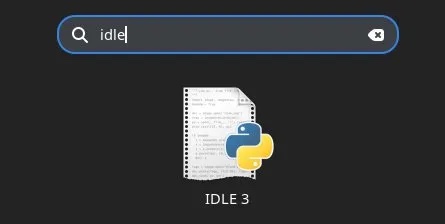 应用菜单中的 IDLE 图标