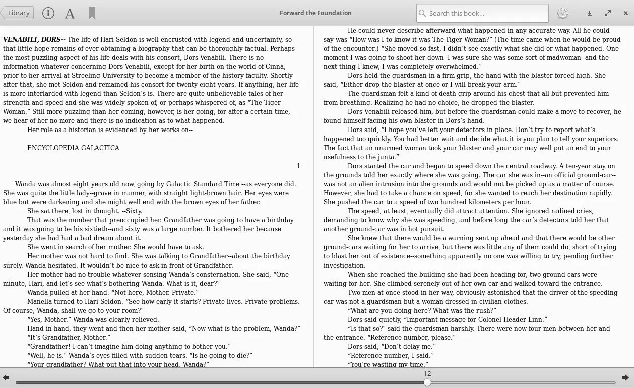 Bookworm EPUB reader view