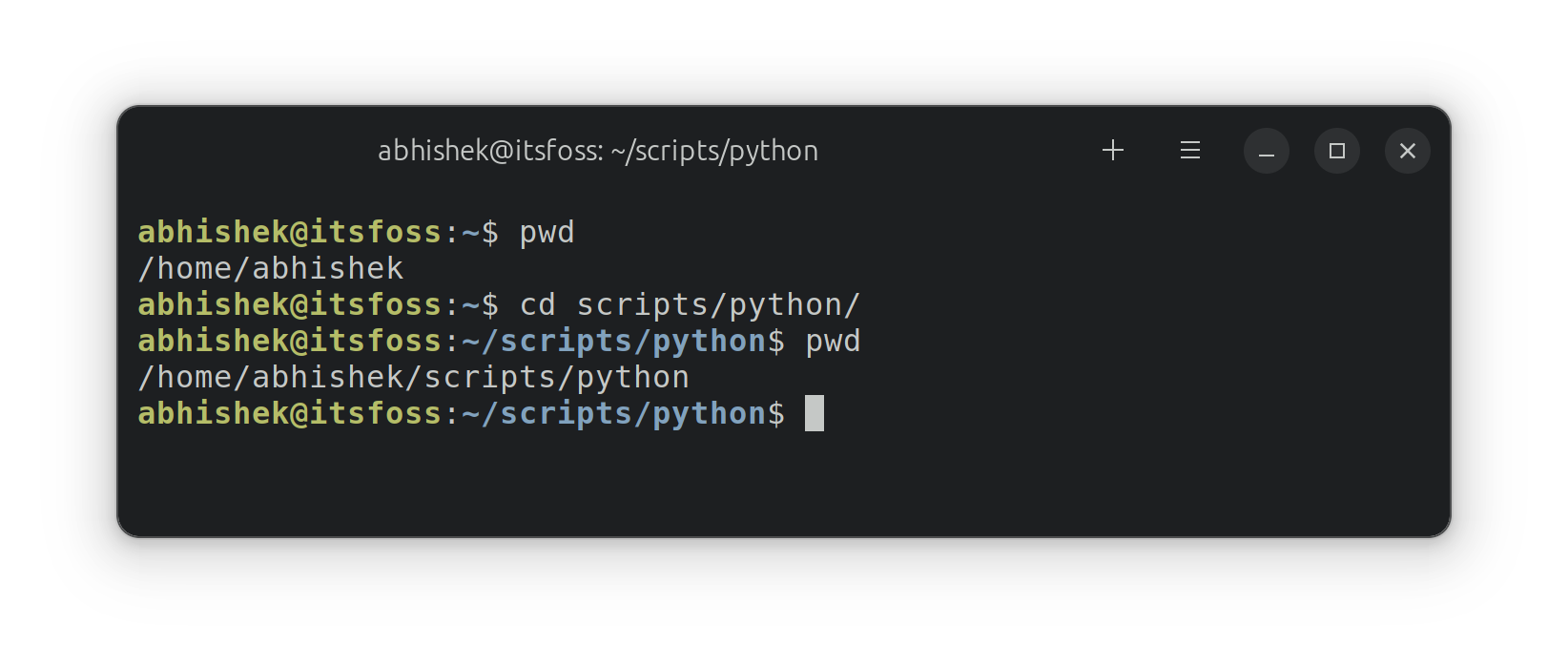 cd command with relative path